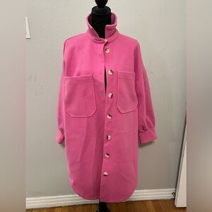 Only Trillion Oversized Shacket in Pink